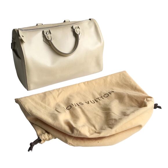 Louis Vuitton Speedy 30 Epi Leather Boston Bag Double Handle Satchel Purse Ivory - Picture 2 of 16